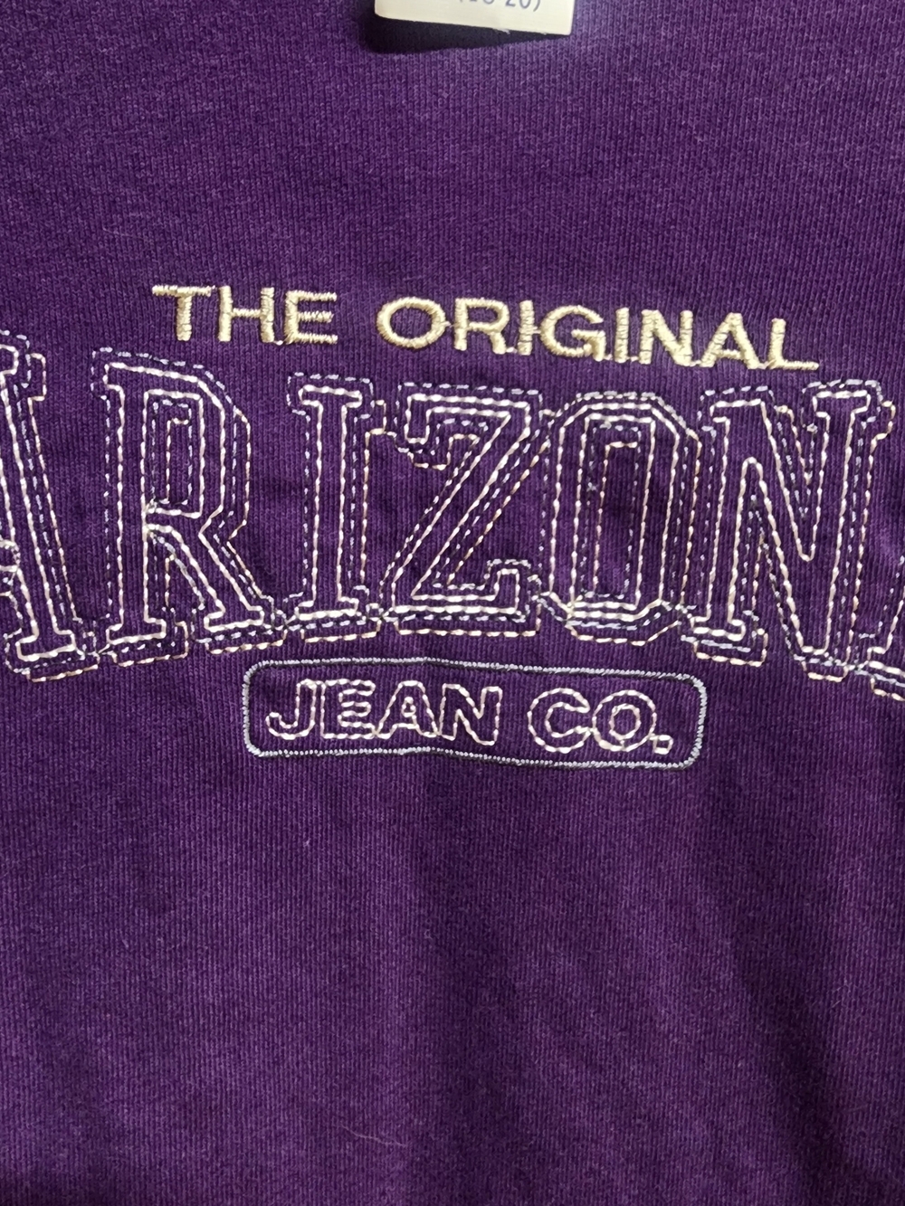 VTG Embroidered Stitching Arizona Jean Company Women's Purple Tee Size XL